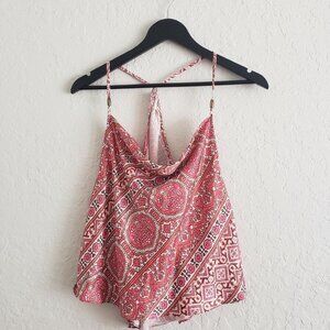 Free People Bandana-ish Print Halter Top Size L